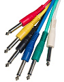 ROCKDALE IC016-20CM комплект из 6 шт. патч-кабелей с разъёмами mono jack (TS) male, длина 20 см, 6 цветов