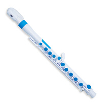 NUVO jFlute - White/Blue  флейта, изогнутая головка, материал пластик, цвет белый/синий, в комплекте мундштук, чехол