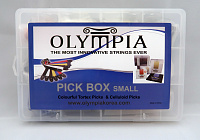 Olympia SPB (Small Pick Box) Набор медиаторов. Ассорти, разная толщина, разные цвета, разная форма, логотип Olympia, 330 штук в коробке