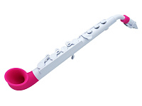 NUVO jSax (White/Pink) саксофон, строй С (до) (диапазон - полторы октавы), материал - АБС-пластик цвет - белый/розовый, в комплекте - кейс, таблица аппликатур jSax, крышка мундштука, два язычка NUVO
