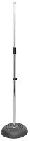 OnStage MS7201C  микрофонная стойка прямая, круглое основание, регулируемая высота, цвет хром
