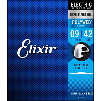 Elixir 12000 Polyweb Струны для электрогитары Super Light 09-42
