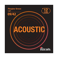 BlackSmith Phosphor Bronze Light 9/42 12 String струны для 12-струнной акустической гитары, 9-42, фосфористая бронза