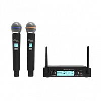 RITMIX RWM-222  VHF беспроводная микрофонная радиосистема с двумя вокальными микрофонами