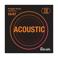 BlackSmith Phosphor Bronze Light Medium 10/47 12 String струны для 12-струнной акустической гитары, 10-47, фосфористая бронза