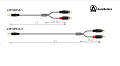 AuraSonics J35Y2RCA-1 Y-кабель jack 3.5 мм - 2 x RCA, длина 1 метр