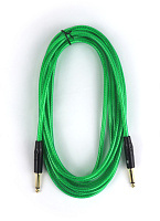AuraSonics J63J63-5TGR гитарный кабель, Jack TS 6.3 мм  - Jack TS 6.3 мм, 5 м, прозрачный зеленый