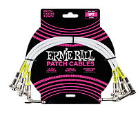 Ernie Ball 6055 набор патч-кабелей, 3 шт., длина 30 см, цвет белый