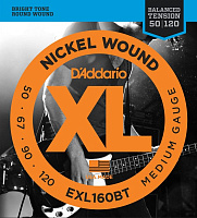 D'ADDARIO EXL160BT струны для 4-струнной бас-гитары, никель, Regular Long, 50-120