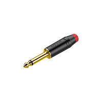 ROXTONE RJ2PP-RD-BG Разъем  jack 1/4" моно, максимальный диаметр кабеля 7 мм, цвет черный с красным маркером