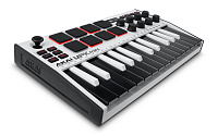 AKAI PRO MPK MINI MK3 W миди клавиатура с уменьшенными клавишами, цвет белый с черной клавиатурой