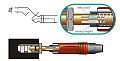 Neutrik NP2X-AU-SILENT кабельный разъем Jack 6.3мм TS (моно) штекер с выключателем для подключения без щелчков, золоченые контакты