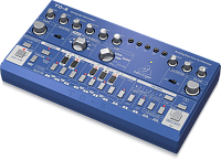Behringer TD-3-BU басовый синтезатор, встроенный дисторшн, VCO, VCF, VCA, 16-шаговый секвенсор, 16 голосов. Цвет синий