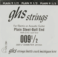 GHS 009 1/2  струна для акустической и электрогитары, сталь, размер 0,009