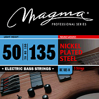 Magma Strings BE185N  Струны для 5-струнной бас-гитары, серия Nickel Plated Steel, калибр: 50-70-80-100-135, обмотка круглая, никелированная сталь, натяжение Light Heavy
