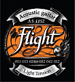 FLIGHT AS1152 струны для акустической гитары, 11-52, натяжение Super Light, обмотка серебро