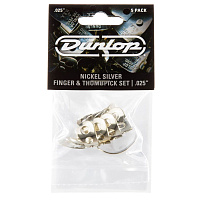 Dunlop 33P025 Nickel Silver Fingerpick 5Pack  когти, толщина .025" (0,64 мм), 5 шт.