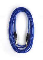 AuraSonics J63J63-5TBU гитарный кабель, Jack TS 6.3 мм  - Jack TS 6.3 мм, 5 м, прозрачный синий