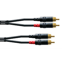 Cordial CFU 1.5 CC кабель сдвоенный RCA—RCA, 1.5м, черный