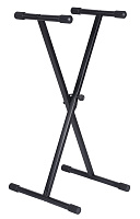ROXTONE KS011 black крестообразная стойка для клавишных, высота 66-95 см, ширина 30-80 cм, максимальная нагрузка 45 кг, цвет матовый черный, вес 3.3 кг