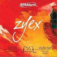 D'ADDARIO DZ310S 4/4M Zyex струны скрипичные 4/4, medium (Silver D)