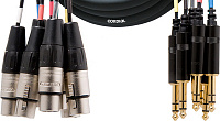 Cordial CML 8-0 FV 3 C мультикор 8xXLR female/8xджек стерео 6,3 мм, 3,0 м, черный