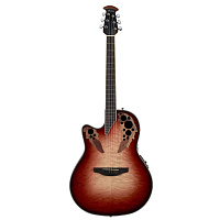 OVATION CE44LX-1R Celebrity Elite Plus Mid Cutaway Ruby Burst гитара электроакустическая леворукая