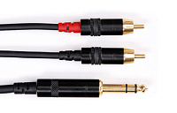 Cordial CFY 0,9 VCC кабель Y-адаптер  джек стерео 6,3 мм/2xRCA, 0,9 м, черный