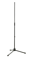K&M 20130-300-55 прямая микрофонная стойка на треноге, выс 90-160 см, разъём 3/8`, сталь, чёрная, вес 2,4 кг