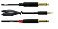Cordial CFY 0.9 WPP кабель Y-адаптер джек стерео 3,5 мм/2xмоно-джек 6,3 мм male, 0,9 м, черный