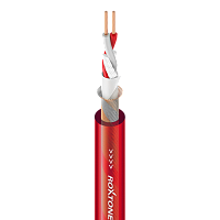 ROXTONE MC080/100 TRed Симметричный микрофонный кабель из бескислородной меди, катушка 100 метров, 2х0.25 кв.мм, 95% экранирование (спираль из луженой медной проволоки 32x0.12 мм и мишурные нити 40х0,20 мм), AWG:23, D: 6.8 мм, цвет прозрачный красный