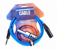 PROAUDIO CMJ-2E Коммутационный кабель, джек 1.4 TRS  XLR "папа", кабель 0,12 x 96, диаметр 6,0 мм, плетеный экран, длина 2 метра