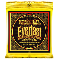 Ernie Ball 2556 струны для акустической гитары Everlast 80/20 Bronze Medium Light (12-16-24w-32-44-54)