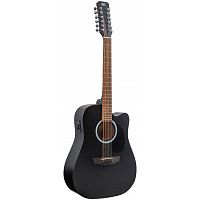 JET JDEC-255/12 BKS  12-струнная электроакустическая гитара с вырезом, цвет черный