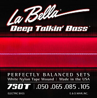 LA BELLA 750T - струны для бас-гитары (050-065-085-105), обмотка нейлон, серия Deep Talking Bass