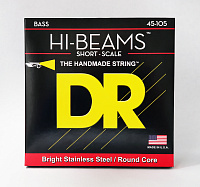 DR SMR-45 струны для 4-струнной короткомензурной бас-гитары, калибр 45-105, серия HI-BEAM™, обмотка нержавеющая сталь, покрытия нет