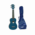 WIKI UK10G/BL  гитара укулеле сопрано, клен, цвет синий глянец, чехол в комплекте