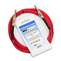 Invotone ACI1003/R  инструментальный кабель, mono jack 6.3  mono jack 6.3, длина 3 метра, цвет красный