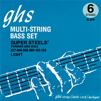 GHS 6L-STB Струны для 6-струнной бас-гитары, нержавеющая сталь, круглая обмотка, 27-40-58-80-102-126