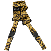 Dimarzio DD2250 Ремень для гитары STEVE VAI CLIPLOCK - UTOPIA™ BLACK & GOLD GUITAR STRAP, рисунок UtoPIA Black