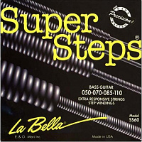 LA BELLA SS60  струны для 4-струнной бас-гитары - (050-070-085-110), сталь, круглая обмотка - никель, серия Super Steps.