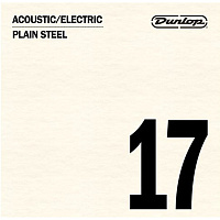 Dunlop DPS17 Acoustic/Electric Plain Steel  струна для акустической и электрогитары, сталь, 0.017
