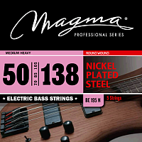 Magma Strings BE195N  Струны для 5-струнной бас-гитары, серия Nickel Plated Steel, калибр: 50-70-85-105-138, обмотка круглая, никелированная сталь, натяжение Medium Heavy
