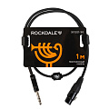 ROCKDALE XF001-1M микрофонный кабель XLR мама - джек стерео 6.3 мм, длина 1 метр