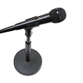 OnStage DS7200B  микрофонная стойка, прямая, круглое основание, регулируемая высота,черная
