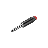 ROXTONE RJ2PP-RD-BN Разъем  jack 1/4" моно, максимальный диаметр кабеля 7 мм, цвет черный с красным маркером