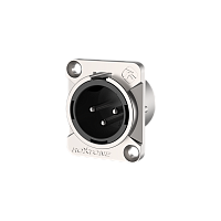 ROXTONE RX3MDWP-NG Разъем XLR панельный "папа" 3-контактный, цвет серебро, пыле- и влагозащищенный (IP65)