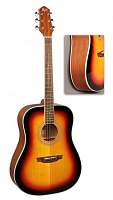 FLIGHT AD-200 3TS  акустическая гитара, цвет санберст, скос под правую руку