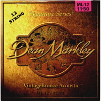 Dean Markley 2204 Vintage Bronze ML струны для 12-струнной акустической гитары, 85% медь, 15% цинк