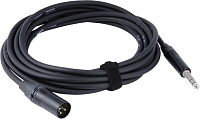 Cordial CPM 5 MV инструментальный кабель, XLR male - джек стерео 6,3 мм male, разъемы Neutrik, 5,0 м, черный